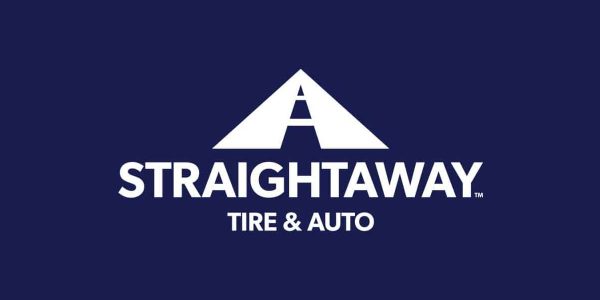 Logo Of Straightaway Tire & Auto Featuring A Stylized A On A Dark Blue Background.